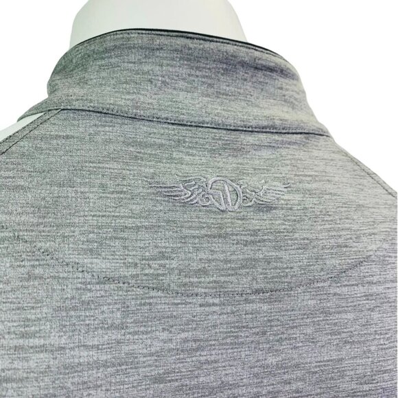 Straight Down Mens Quarter 1/4 Zip Pullover Off White Gray Stretch Size L - Picture 6 of 12